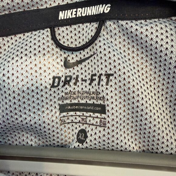 ⚡ Nike Running Dri-FIT Full-Zip Hooded Jacket – Gray & Orange – Size XL - Picture 5 of 6